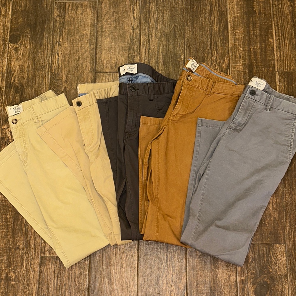 Penguin Munsingwear Chino Pants Lot 5 Mens 32x32 Khaki Gray Brown Bundle